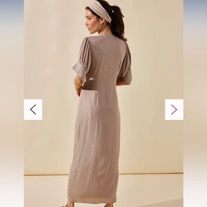 Worn once! FREE PEOPLE “vintage summer midi dress” in “goat” color, small